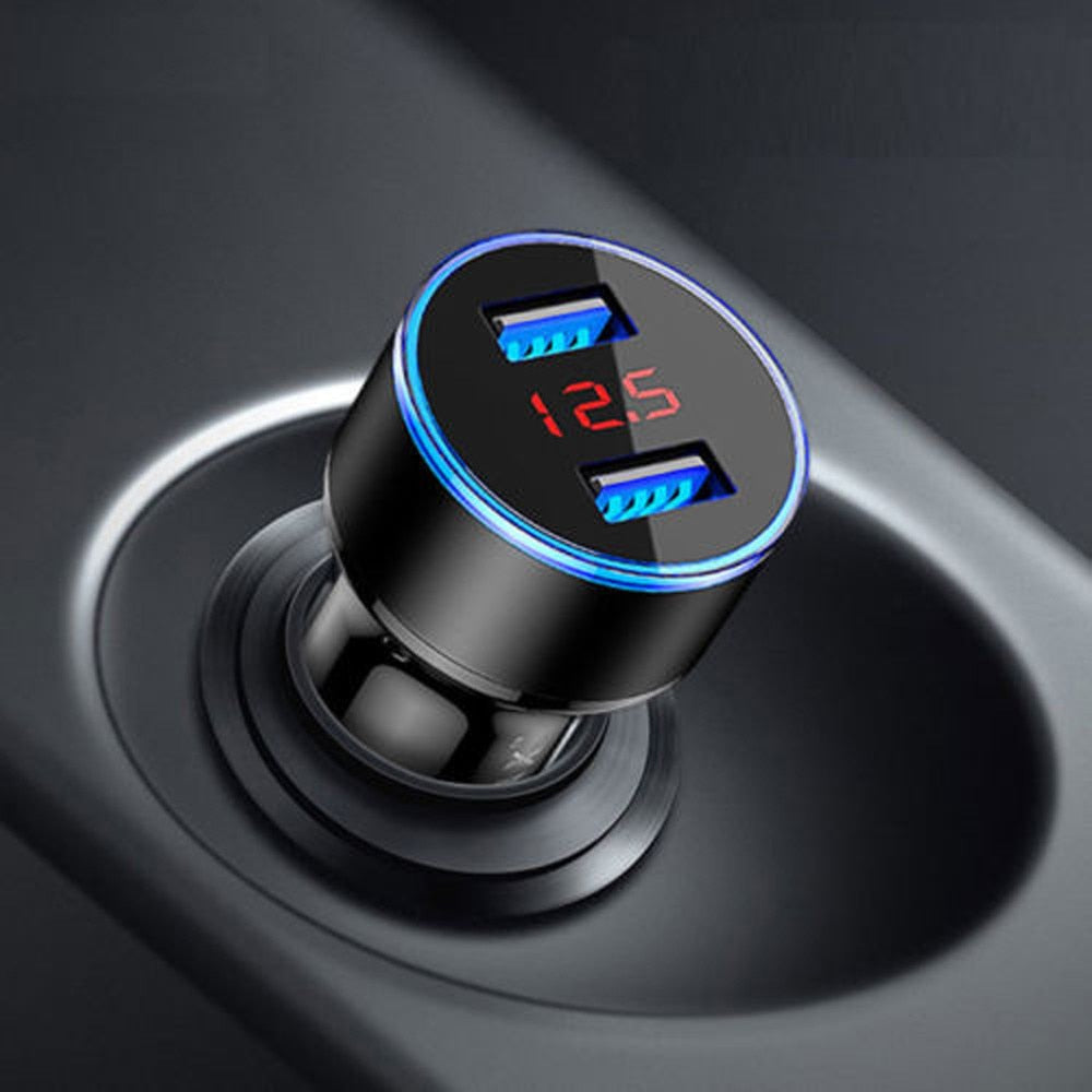 Alpha Charge Dual USB Car Charger With LED Display