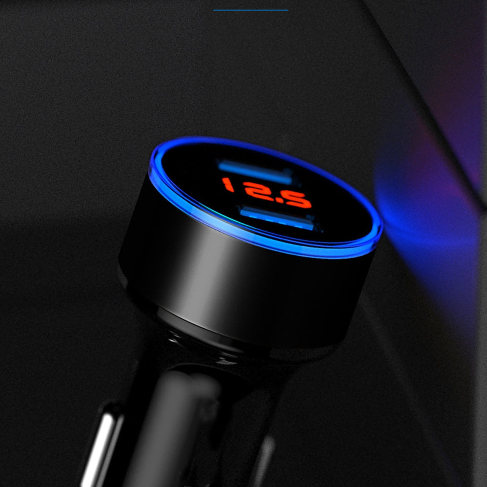 Alpha Charge Dual USB Car Charger With LED Display