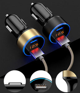 Alpha Charge Dual USB Car Charger With LED Display