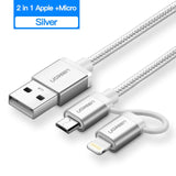 Alpha Charge 3 in 1 USB Cable for iPhone, Micro USB and Type C Cable