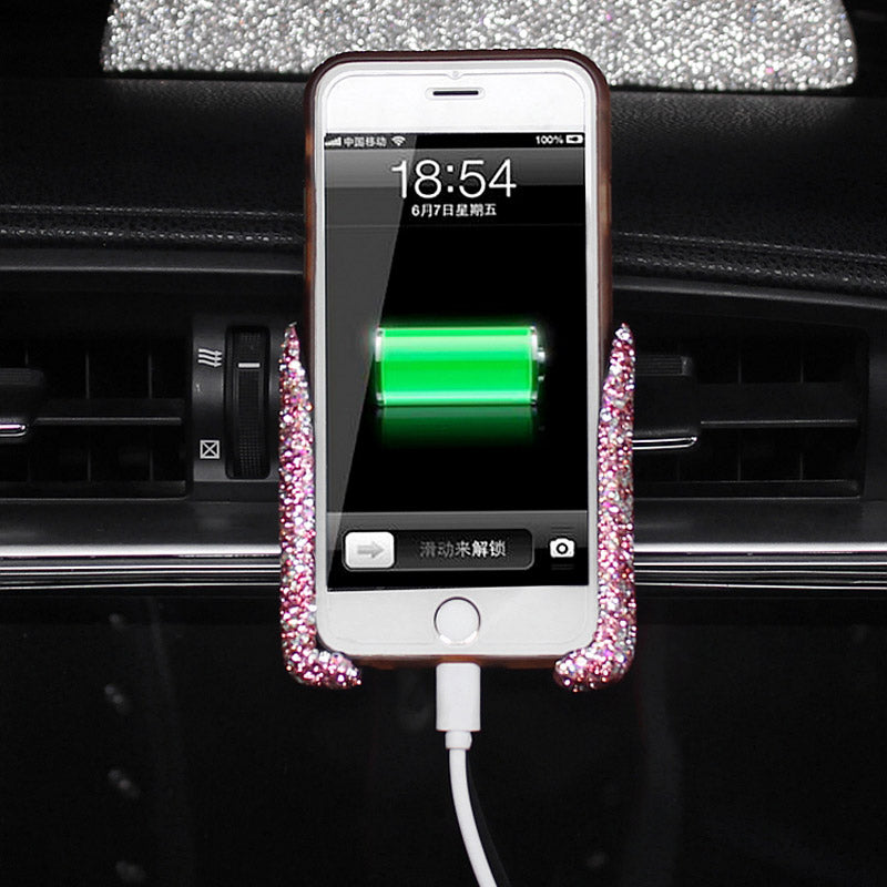 Crystal Finish Car charger with 3 in 1 Charging Cable